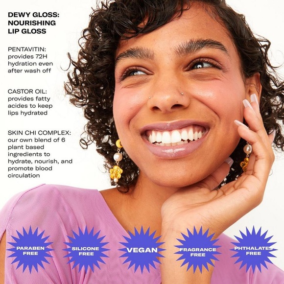 Youthforia DEWY GLOSS Hydrating and Nourishing Lip Gloss Coral Fixation - NEW - Picture 5 of 6